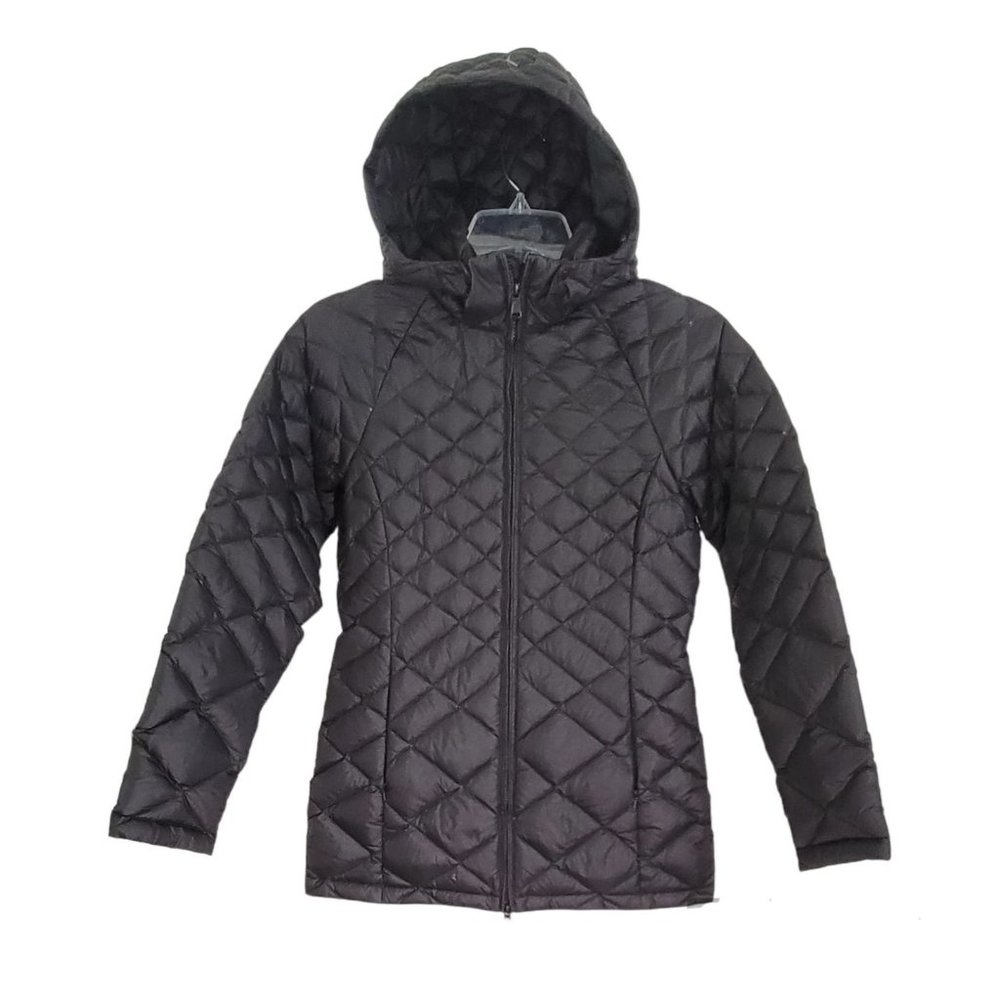 The North Face Women Black Quilted Hooded Jacket Full Zip Down Filled Size Small - Picture 1 of 16
